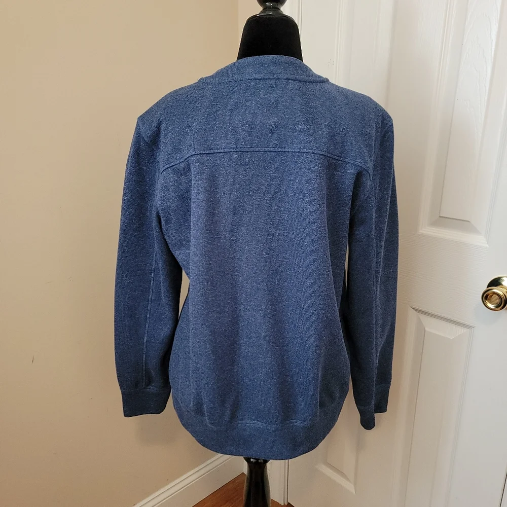 Territory Ahead Vintage Heather Blue V Neck Full Zip-Up Fleece Jacket Size L - Picture 5 of 9